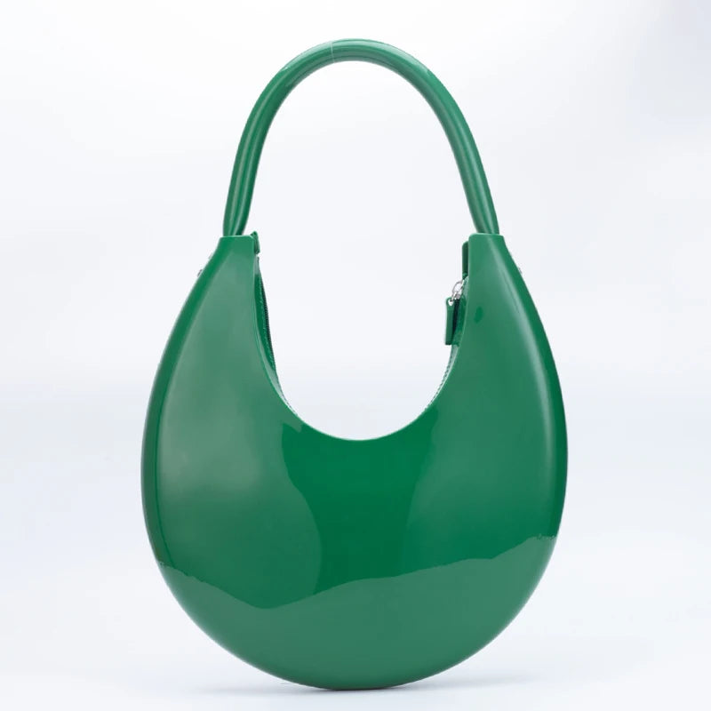Fashion Silica Gel Jelly Crescent Bags For Women Luxury Designer Handbags Purses 2024 New In Top Handle Small Underarm Shoulder