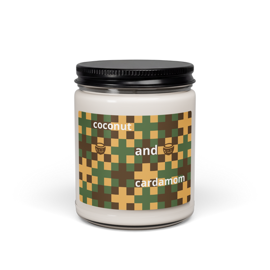 Coconut and Cardamom Scented Soy Candle, 9oz