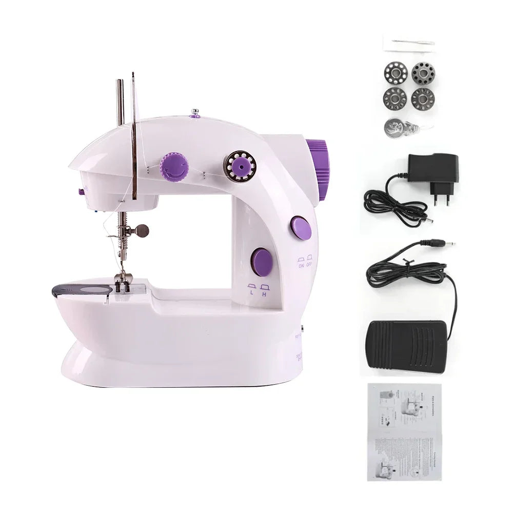 Ultra-Portable Dual-Speed Sewing Machine with LED Light & Foot Pedal | Easy-Use Home Stitching Kit for Beginners