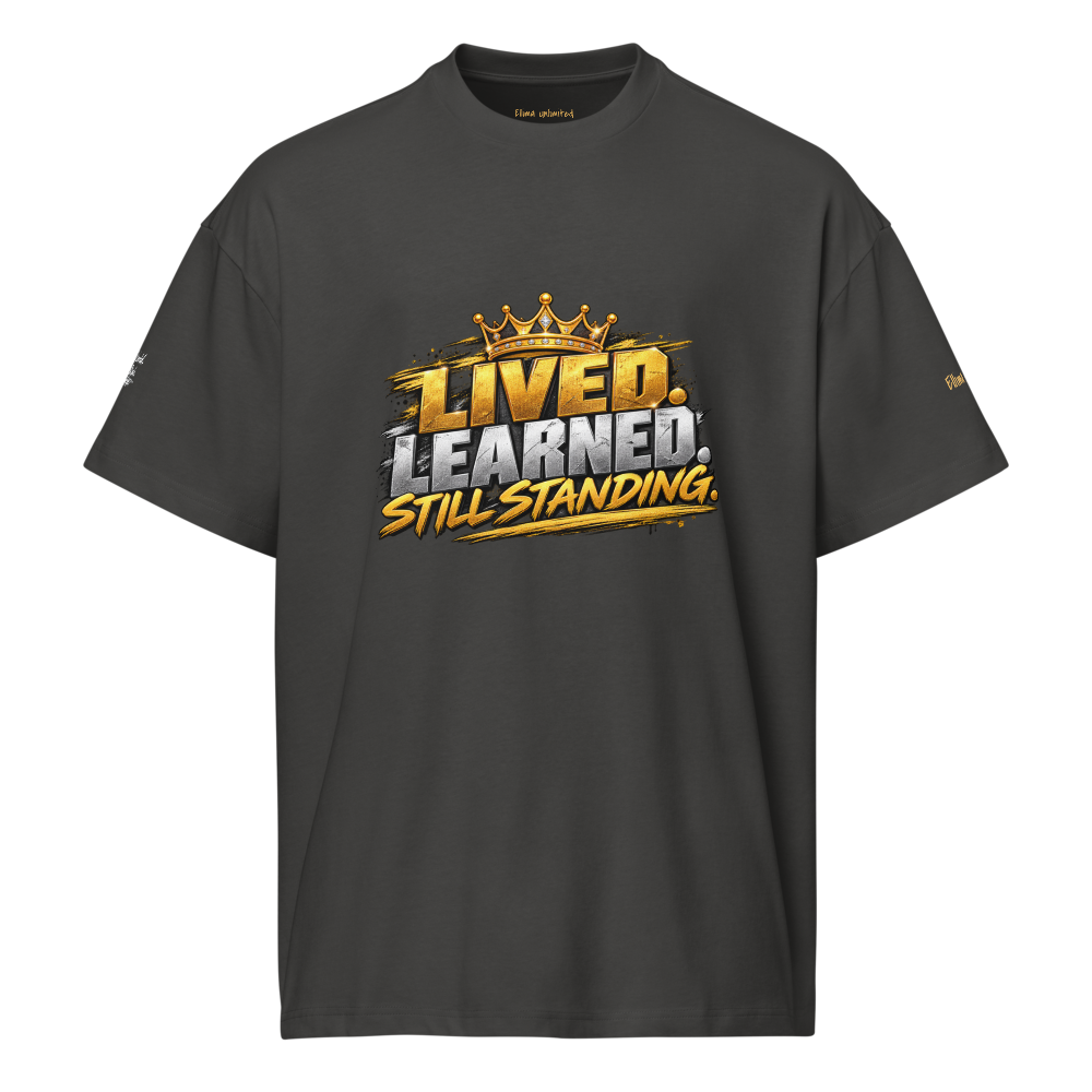 Ellima Unlimited "Lived Learned" Men's Box Tee | Cotton Heritage MC1087