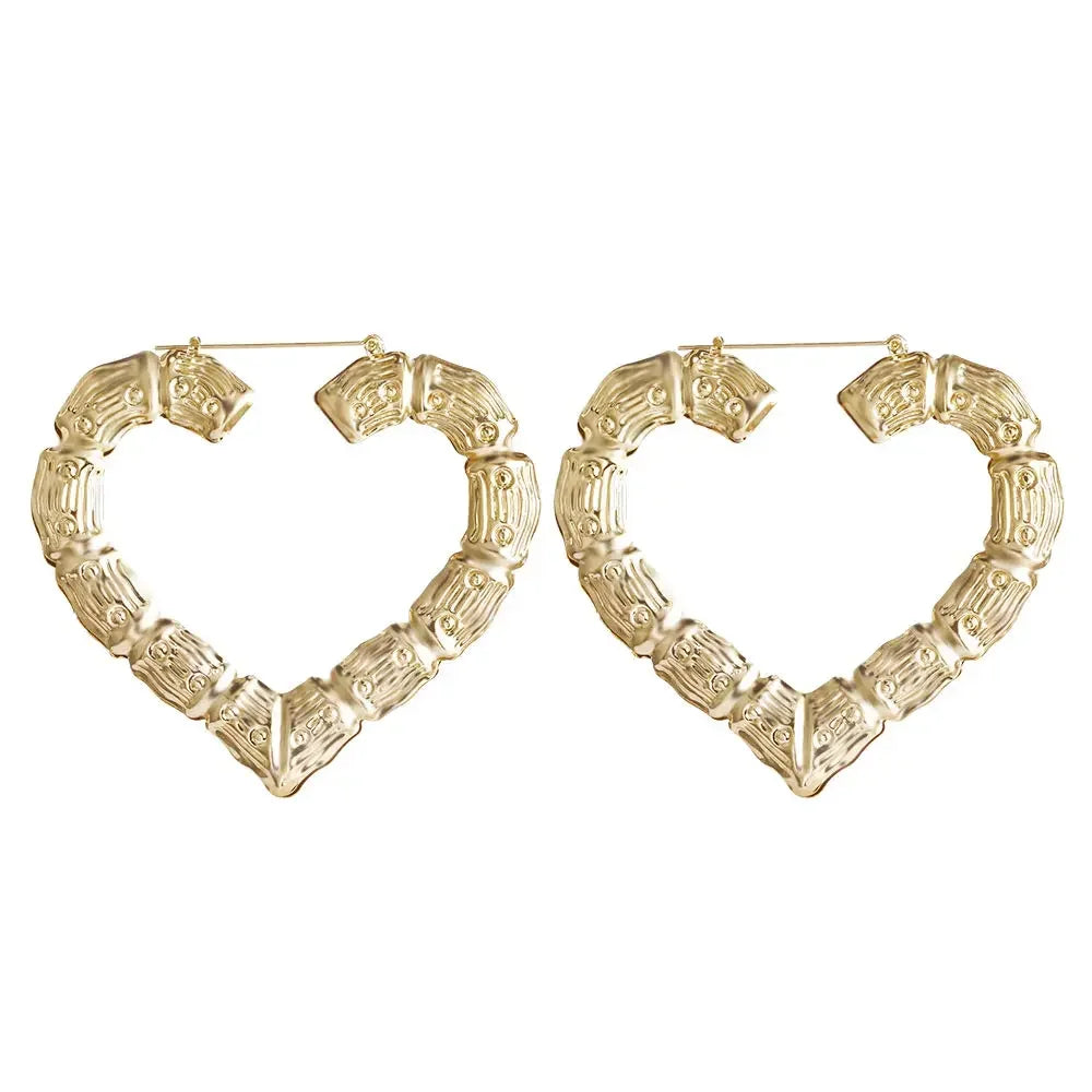 SOHOT Punk Style Bamboo Hoop Earrings Charm Gold Silver Color Letter Sexy Sign Basketball Wives Major Jewelry For Summer Party