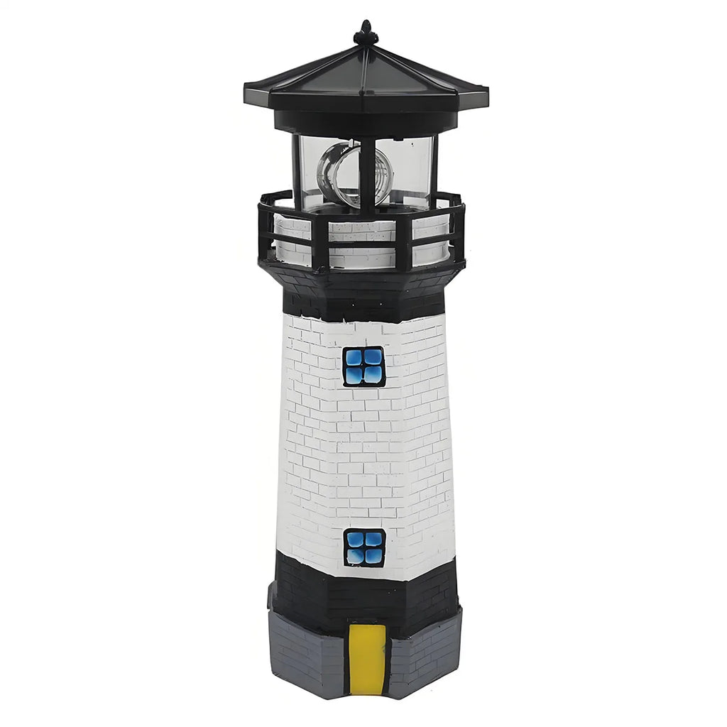 Solar Lighthouse 360 Degree Rotating Light, Waterproof LED Solar Lights, Courtyard Fence, Garden, Statue Lights, Lawn Decoration