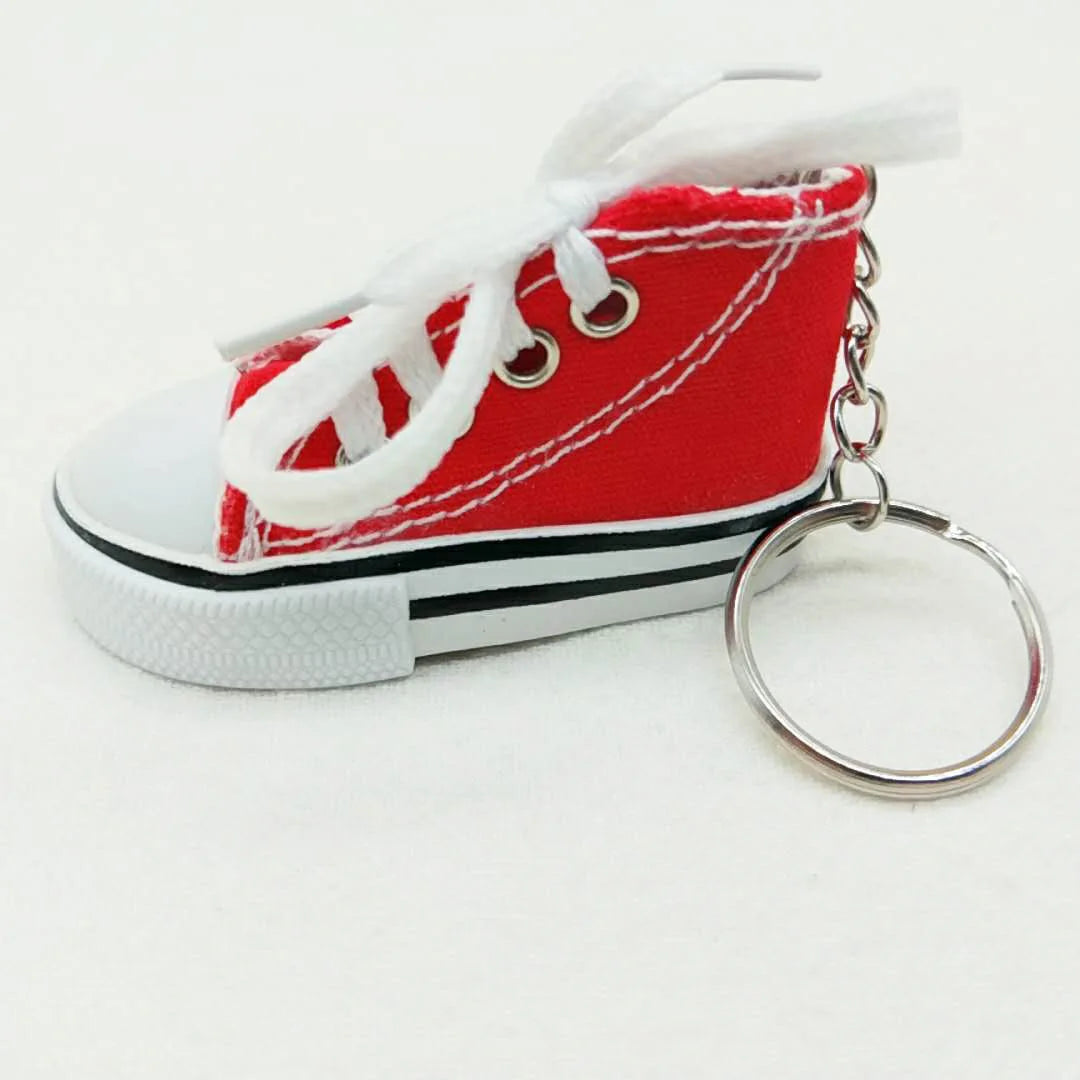 New Creative 3D Canvas Sneaker Tennis Shoe Keychain Cute Mini Sport Shoes Pendant Keyrings Car Simulation Trinket Bag Key Holder