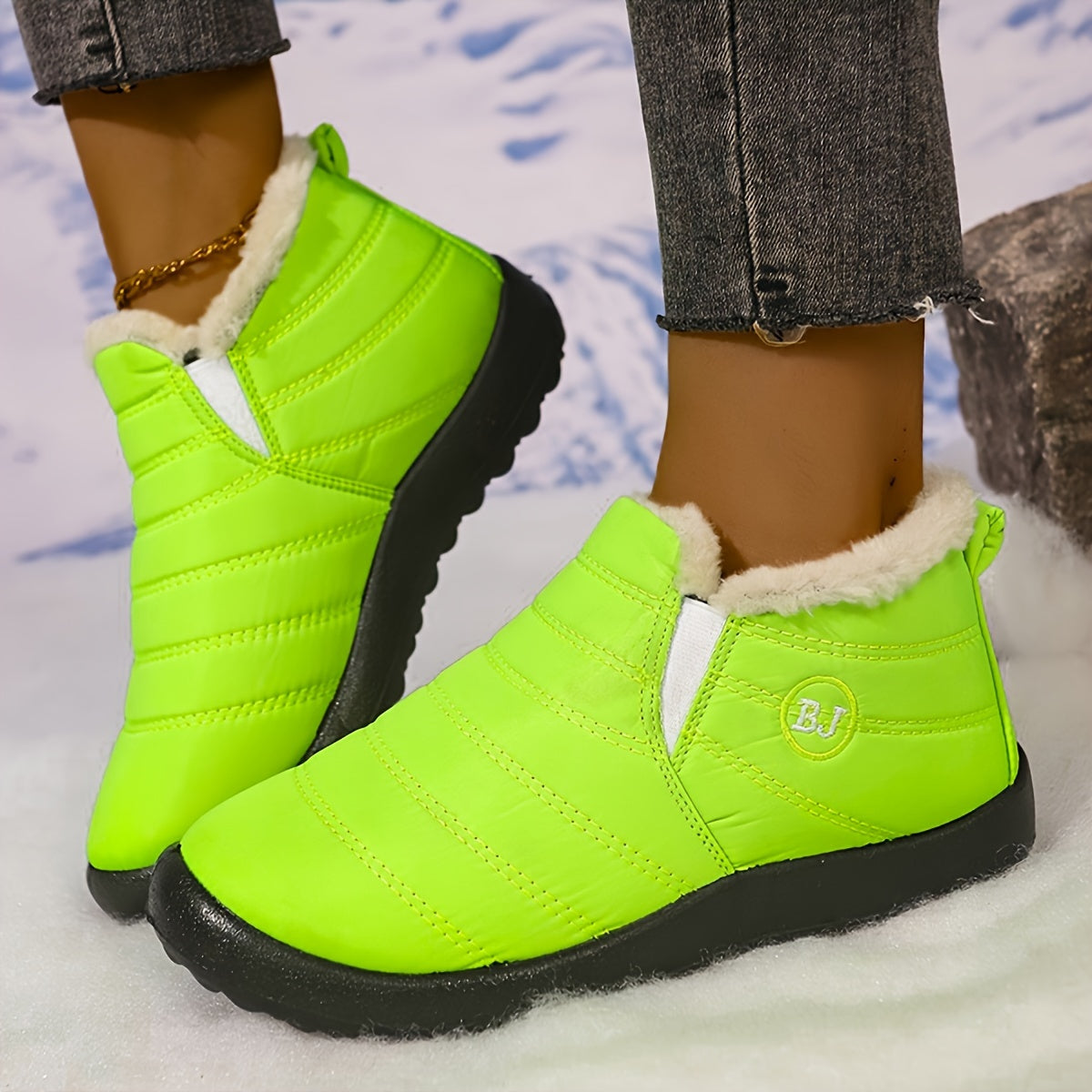 [High Quality Winter Boots] High Quality Women's Winter Boots - Slip-On Ankle Snow Boots with Fleece