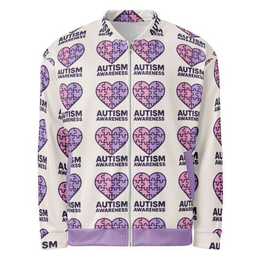 Autism Awareness Lavender All-Over Print Unisex Bomber Jacket