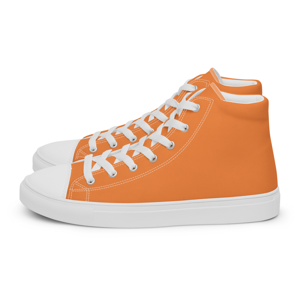 Men's Orange High Top Canvas Shoes