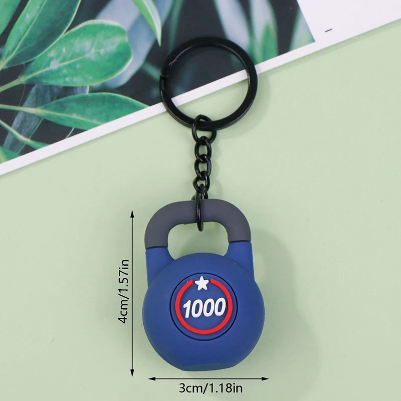3D Kettlebell Keychain Fitness Enthusiasts PVC Sports keychain Car Keychain Creative Accessories