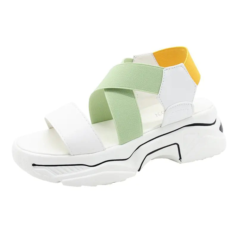 "Women's Gladiator Sandals with Thick Sole for Height"