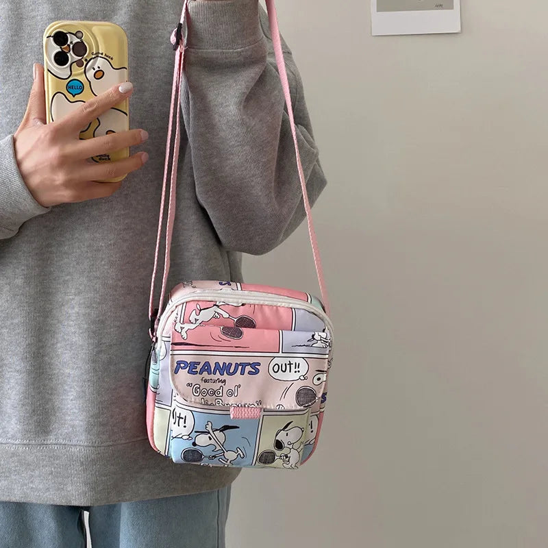 Snoopy Crossbody Bags for Ladies Kawaii Purses Phone Case Peanuts Kawaii Shoulder Bags for Women Coin Pouch Cartoon Cute Wallet