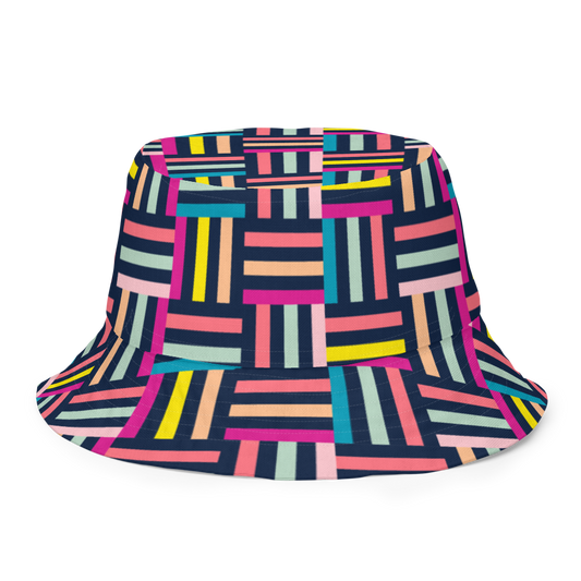 Multicolored All-Over Print Reversible Bucket Hat