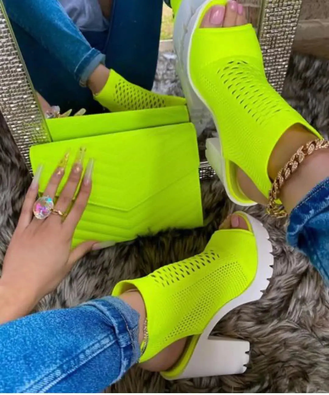 Women's Open-Toe High-Heeled Fish Mouth Sandals