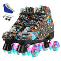 Unisex Indoor and Outdoor Roller Skates Classic High-top for Adult Skating Four-Wheel Roller Skates