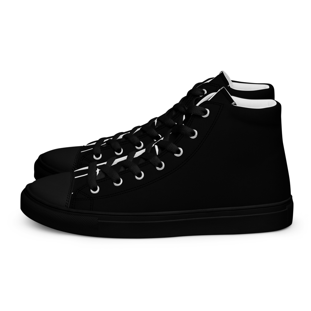 Black Men's High Top Canvas Shoes