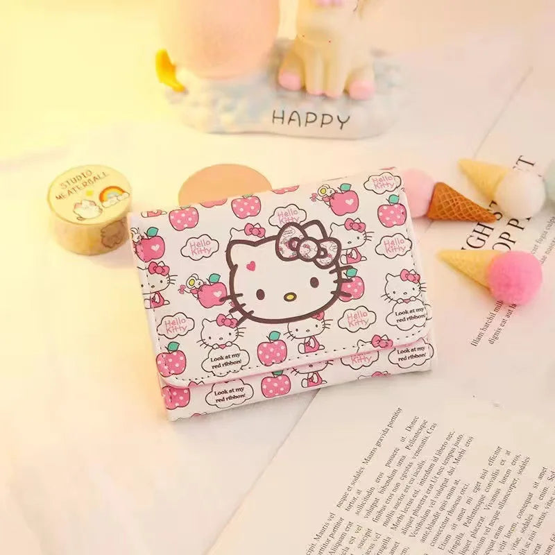 Hello Kitty Wallets for Women Sanrios Cute Coin Purse Girls ID Card Holder Bags Travel Shopping Pocketbook Fashion Billfold Gift