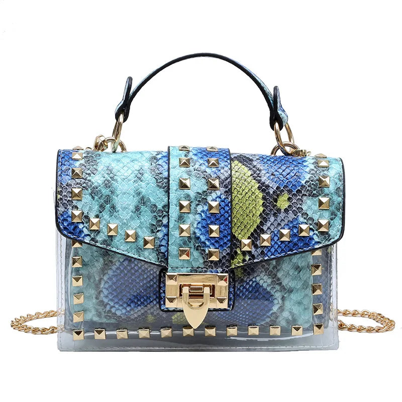 Fashion Shoulder Bag for Ladies High Quality Women Studded Graffiti Crossbody Bags Female Luxury Designer Summer Handbags