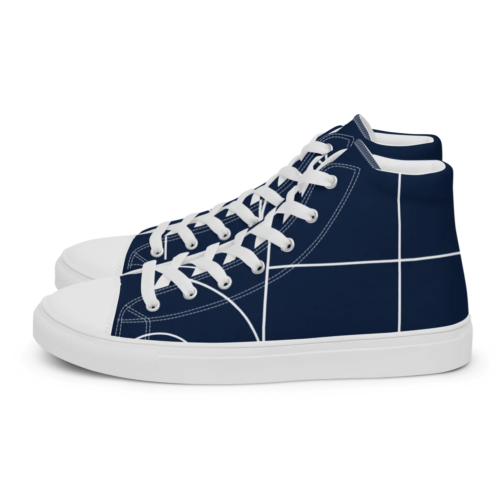 Ellima Unlimited Blue Men's High Top Canvas Shoes