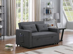 56 Inch Dark Grey Linen Convertible Sleeper Double Sofa