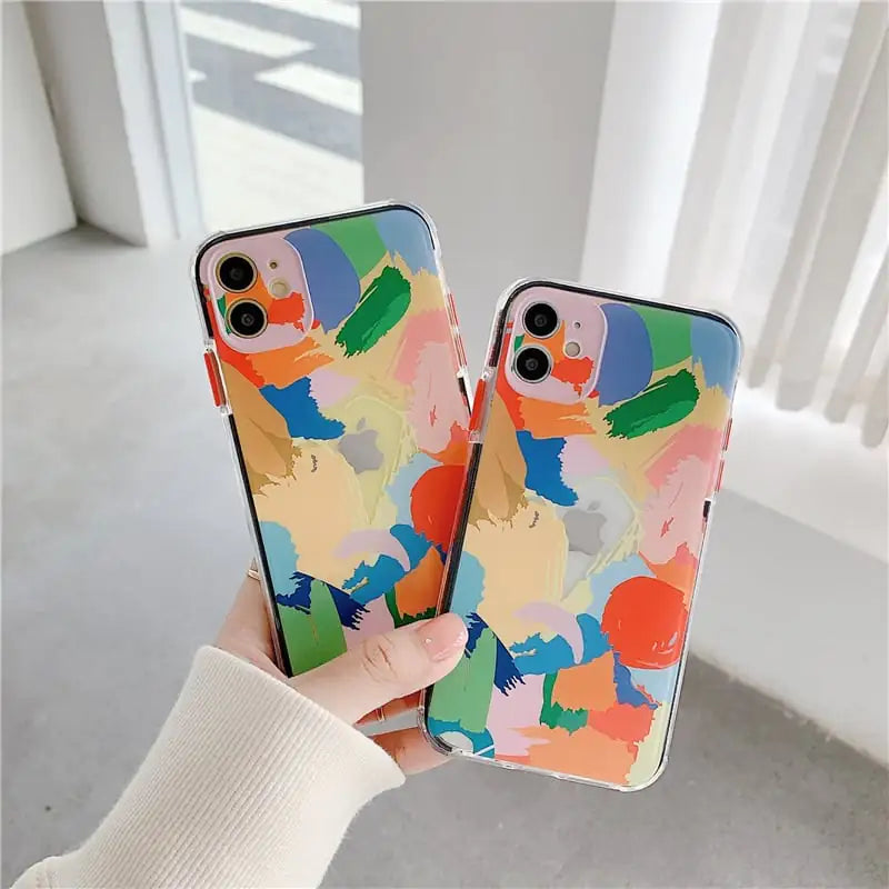 Apple-Compatible Simple Oil Painting Graffiti Case