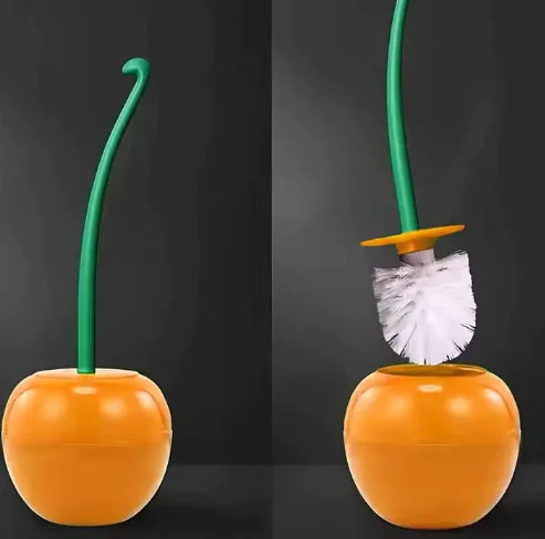 Cherry Toilet Brush Set - Plastic Cleaning Tool (One Set)