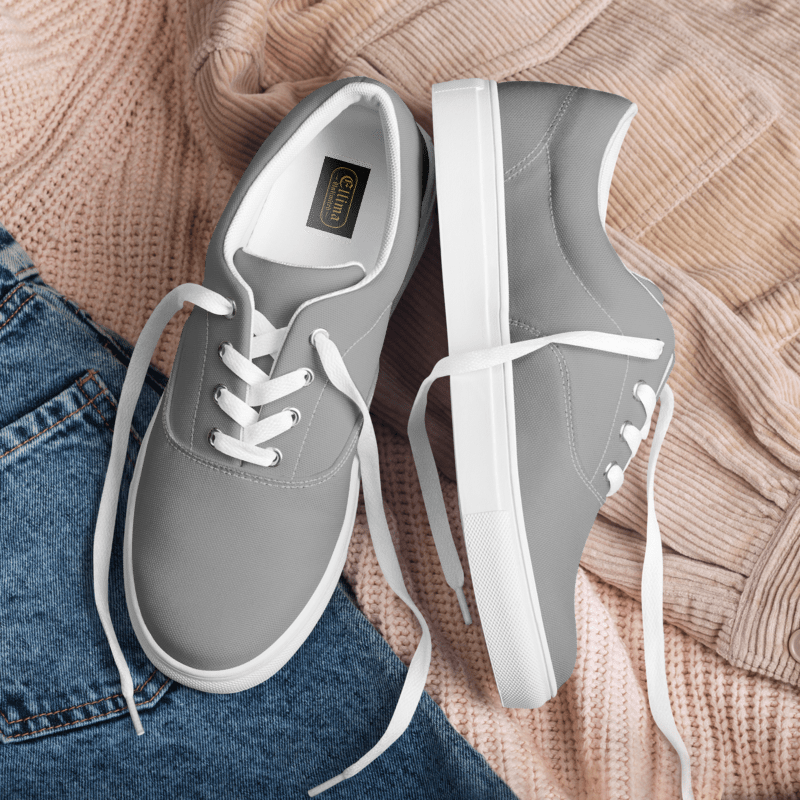 Men's Gray Lace-Up Canvas Shoes