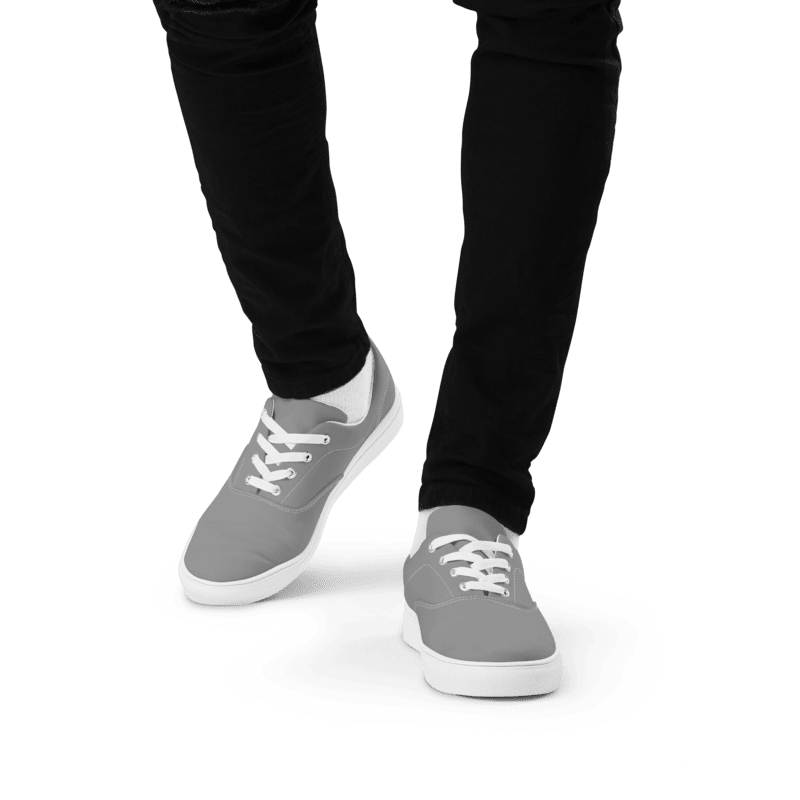 Men's Gray Lace-Up Canvas Shoes