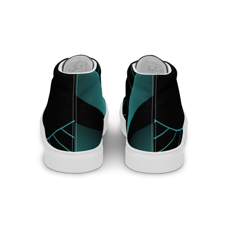 Men's Black/Aqua High Top Canvas Shoes