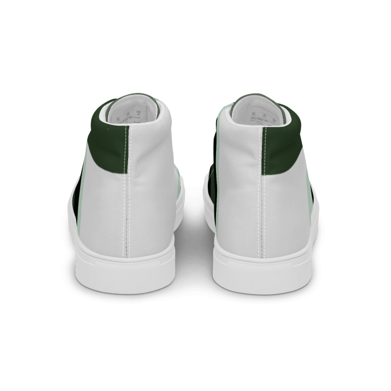 Men's Green Stripe High Top Canvas Shoes