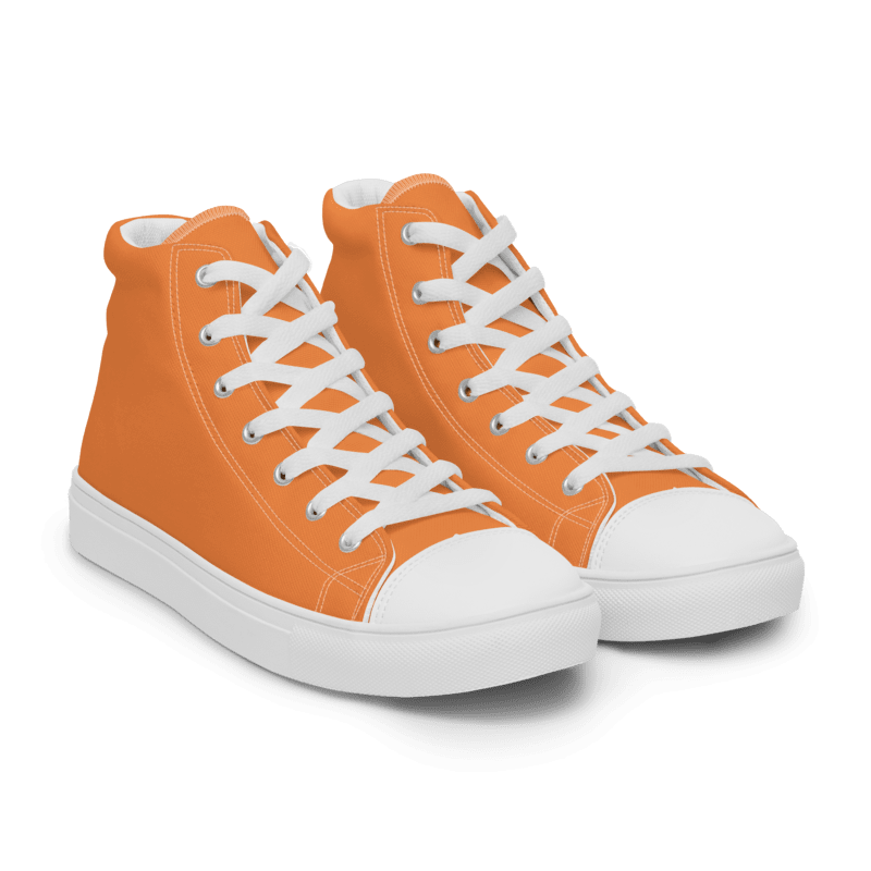 Men's Orange High Top Canvas Shoes
