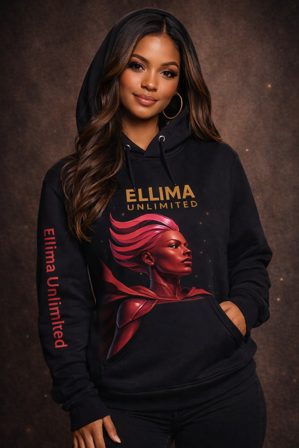 Ellima Unlimited Crimson Light Unisex Organic Side Pocket Hoodie | Stanley/Stella SASU012
