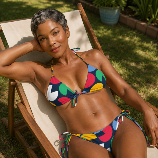 PacMan-Inspired All-Over Print Recycled String Bikini