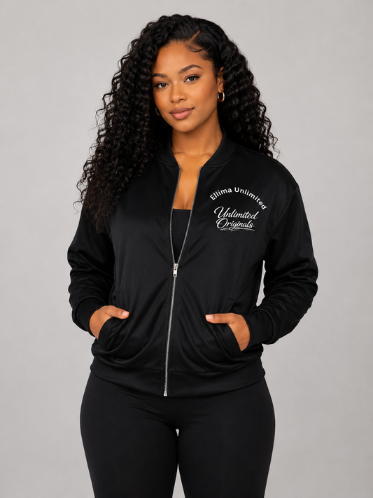Black All-Over Print Unisex Bomber Jacket