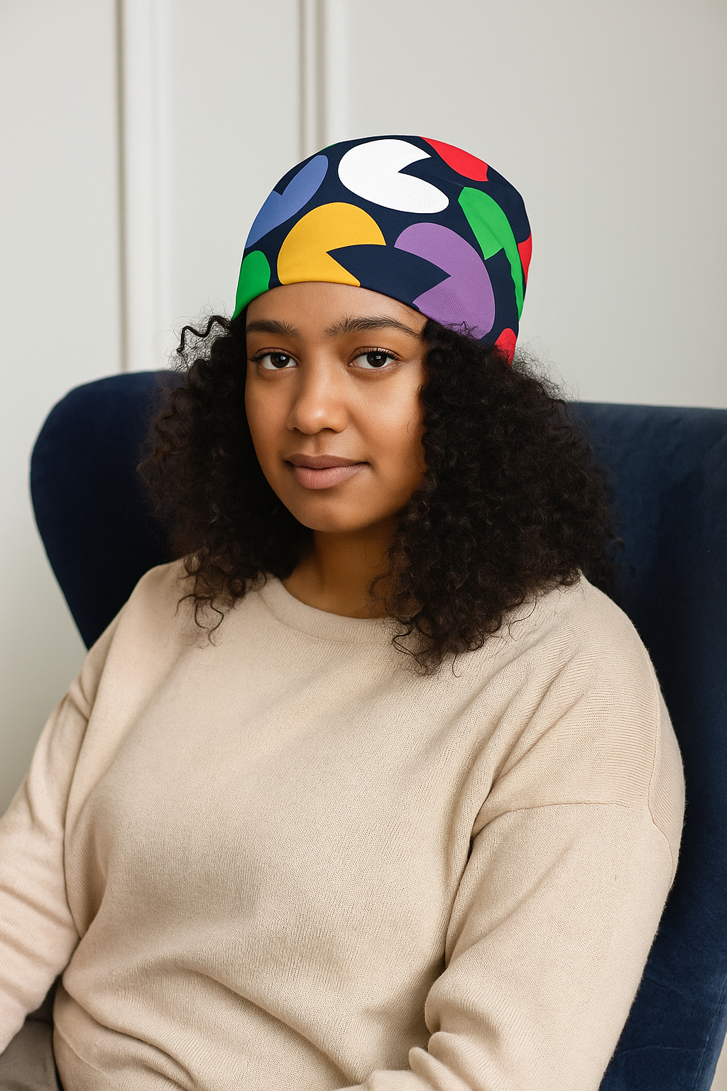 PacMan-Inspired All-Over Print Beanie