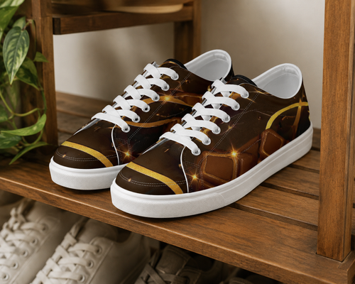 Chocolate Women's Lace-Up Canvas Shoes