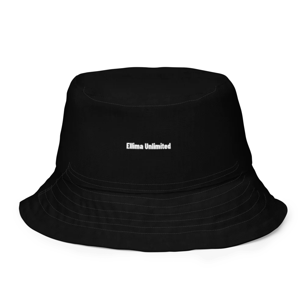 Gray and Black All-Over Print Reversible Bucket Hat