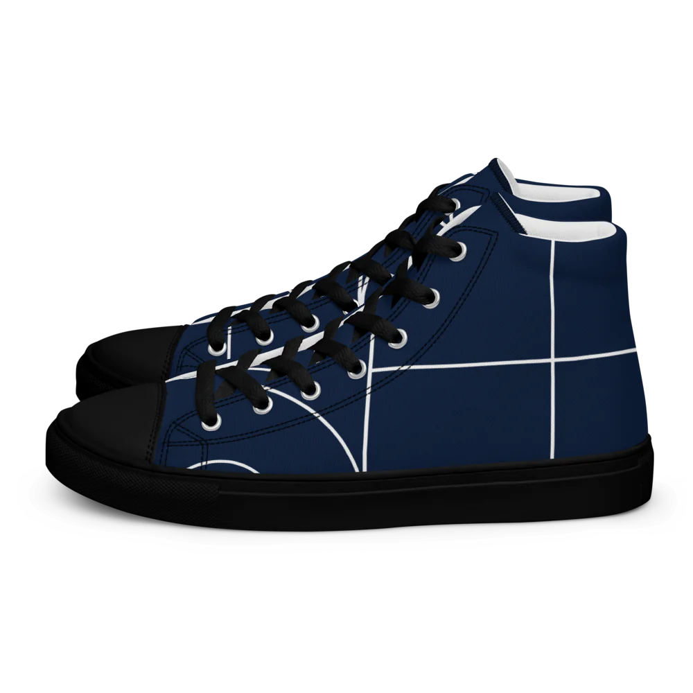 Ellima Unlimited Blue Men's High Top Canvas Shoes