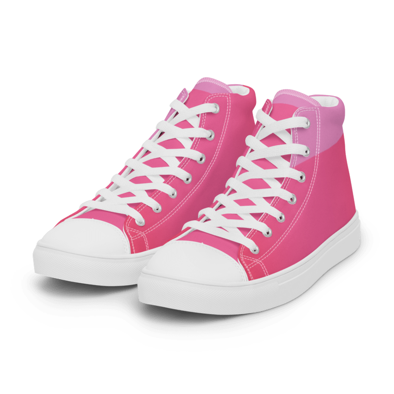 Two-Toned Pink Women's High Top Canvas Shoes