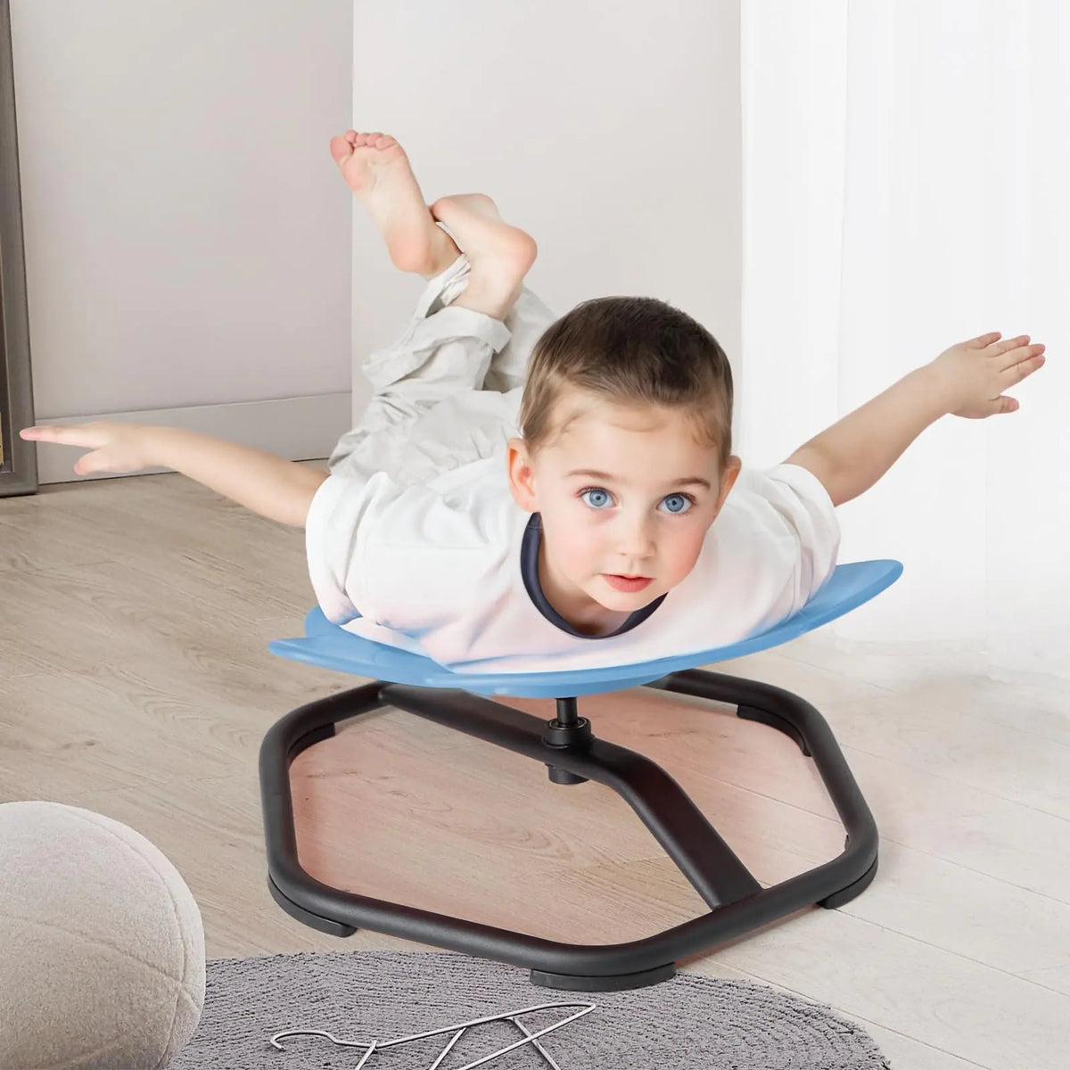 safisipapa Kids Sensory Swivel Chair Autism Spinning Chair for Kids Sensory Sensory Toy Chair Training Body Coordination (Blue)