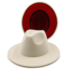 Two tone Fedoras Jazz Hats Cowboy Hats For Women And Men Double-sided Color Cap Red With Black Wool Bowler Hat Wholesale шапка