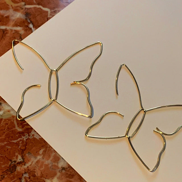 Cosstore Big Butterfly Hoop Earrings For Women 2020 Original Outline Statement Wire Earrings Femme Bijoux