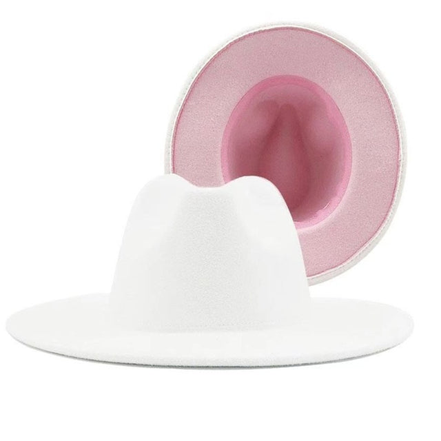 Two tone Fedoras Jazz Hats Cowboy Hats For Women And Men Double-sided Color Cap Red With Black Wool Bowler Hat Wholesale шапка