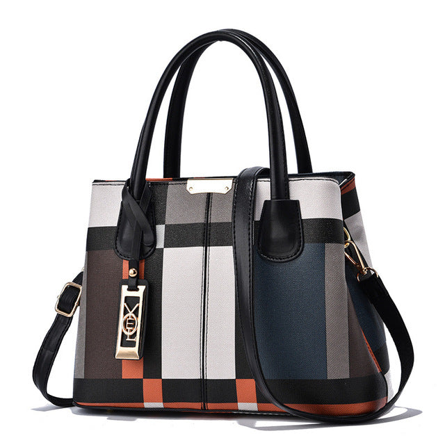 HUIUEITW Stitching Wild Messenger Bags Designer Brand Plaid Shoulder Bag Female Ladies Totes New Luxury Handbag Women