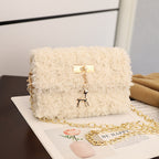 Hawang mesh grid handbag DIY material package wool handmade woven bag flat line shoulder bag Messenger bag