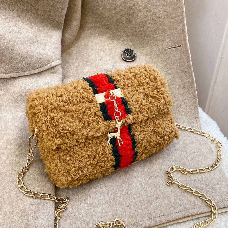 Hawang mesh grid handbag DIY material package wool handmade woven bag flat line shoulder bag Messenger bag