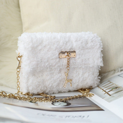 Hawang mesh grid handbag DIY material package wool handmade woven bag flat line shoulder bag Messenger bag