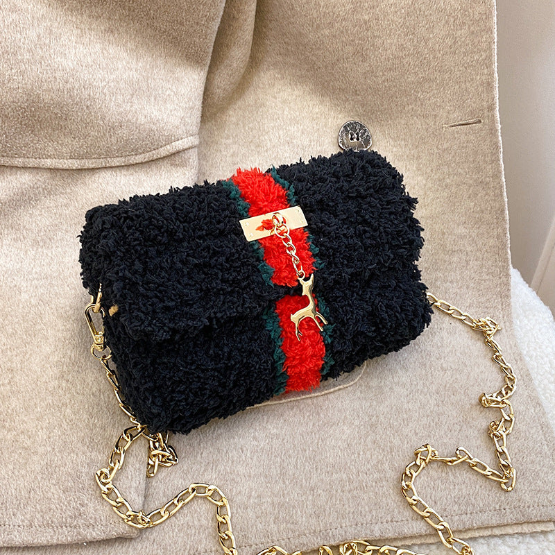 Hawang mesh grid handbag DIY material package wool handmade woven bag flat line shoulder bag Messenger bag