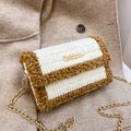 Hawang mesh grid handbag DIY material package wool handmade woven bag flat line shoulder bag Messenger bag
