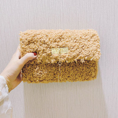 Hawang mesh grid handbag DIY material package wool handmade woven bag flat line shoulder bag Messenger bag