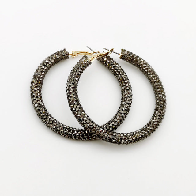 Rainbow Colorful Rhinestone Crystal Hoop Earring For Women And Girls Party Gift Jewelry Accessories