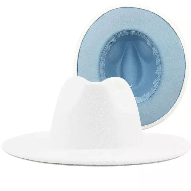 Two tone Fedoras Jazz Hats Cowboy Hats For Women And Men Double-sided Color Cap Red With Black Wool Bowler Hat Wholesale шапка