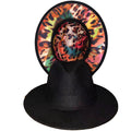 Tie-dye fedora hat wholesale autumn and winter graffiti letters monochrome hat unisex hand-painted felt winter hat шляпа женская